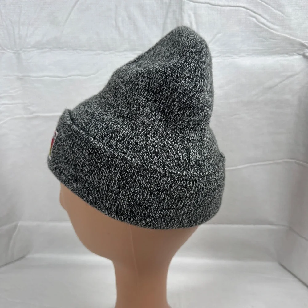 Ben Davis Mens Marled Grey Knit Cuffed Beanie Hat Made in USA